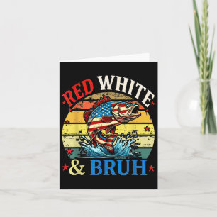Cartão 4 De Julho Retro Pesca Red White &amp; Bruh Ame