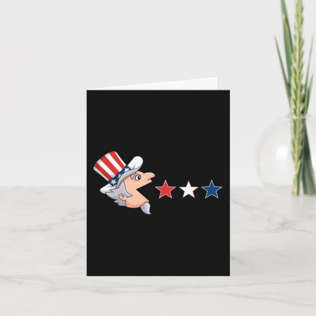 Cartão 4 de julho Tio Sam American Stars Divertimento Gar (Frente)
