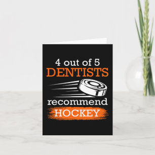 Cartão 4 em 5 dentistas recomendam hóquei no gelo