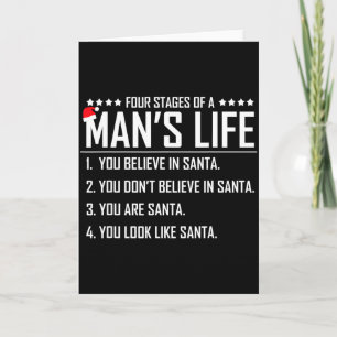 Cartão 4 Estágios Da Vida De Um Homem-divertido Santa-nat
