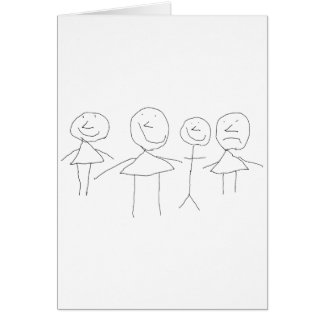 Cartão 4 figuras de palitos