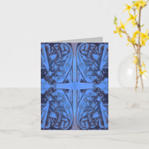 Cartão 4 figuras na placa Abstrato azul