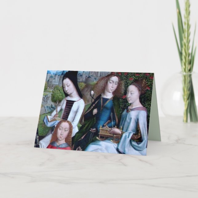 Cartão 4 Mártires Virgem em Jardim (detalhe; M 070) (Frente)