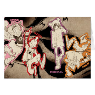 Cartão 4 monstro pequenos - grupo