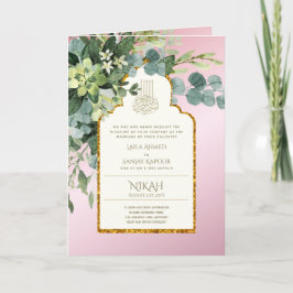 Cartão 4 Páginas NIKAH WALIMA Convidam GREENERAÇÃO Rosa I