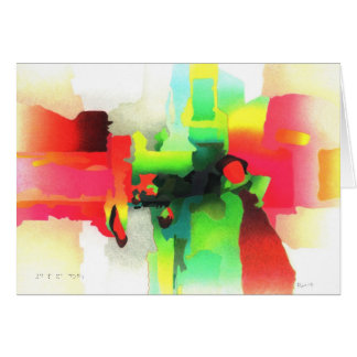 Cartão 4 pessoas e um cão