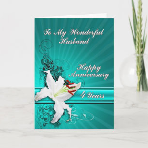 Cartão 4 year Anniversary card for a husband