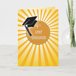 Cartão 4th Grade Graduation Hat on Sun