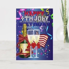 Cartão 4th July Birthday - Birthday On The Fourth Of July