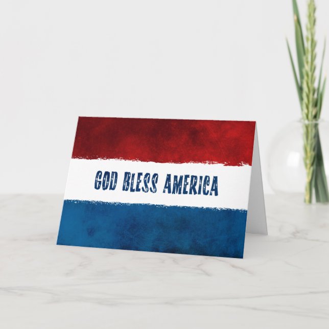 Cartão 4th of July GOD BLESS AMERICA Card (Frente)