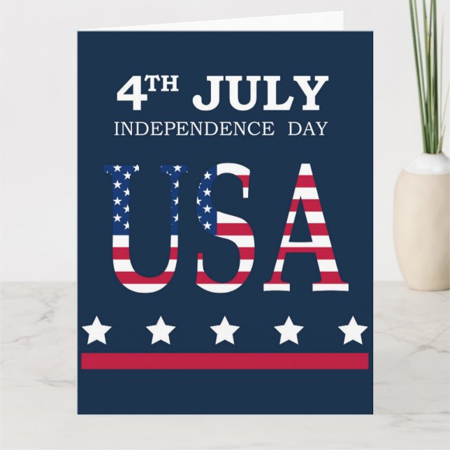 Cartão 4th of July, Independence Day USA  Card (Frente)