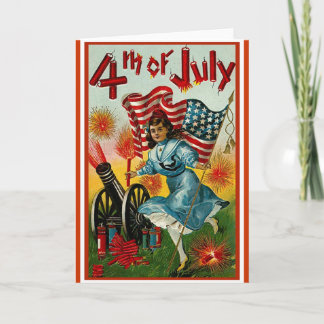 Cartão 4th of July - Vintage Art