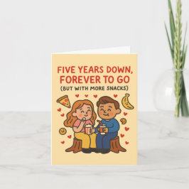 Cartão 5º aniversário de casamento Cinco Anos Passados, P