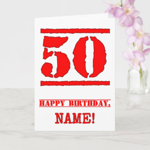Cartão 50º aniversário: Diversão, Carimbo de Borracha Ver