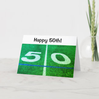 Cartão 50º Aniversário do campo de futebol de 50 jardas