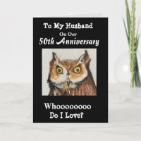 50º Aniversário Do Meu Marido Engraçado Coruja Amo
