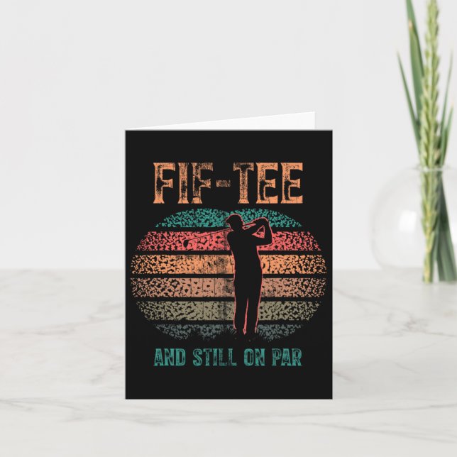 Cartão 50º aniversário engraçado Golf Pun Golfe 50 anos d (Frente)