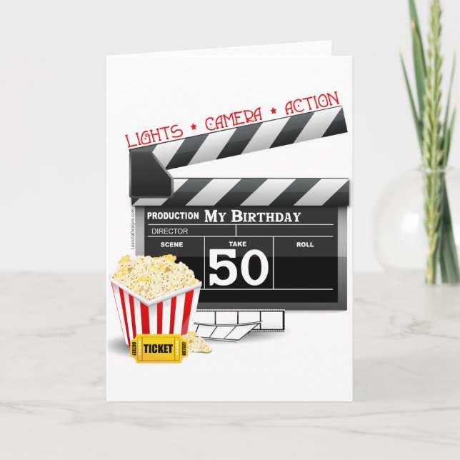 Cartão 50º Tema do Filme de Aniversário (Frente)