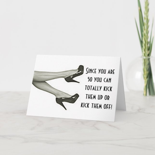 CARTÃO 50.º ANIVERSÁRIO-TIRE OS COUROS OU MANTENHA-OS PAR (Frente)