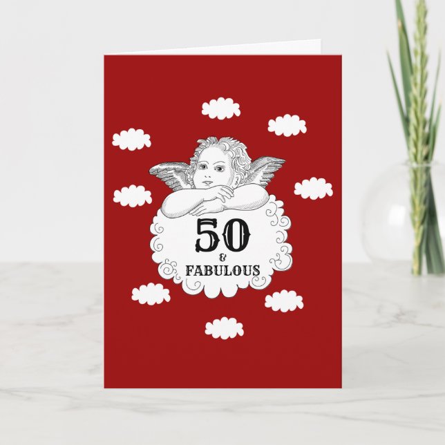 Cartão 50 and Fabulous 50th Birthday celebration (Frente)