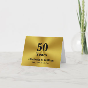 Cartão 50 anos de casamento feliz aniversário negro e Dou