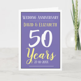 Cartão 50 anos de Ouro de aniversário de casamento