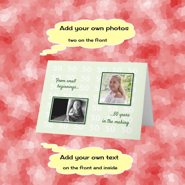 Cartão 50 anos suas fotos e texto (Criador carregado)