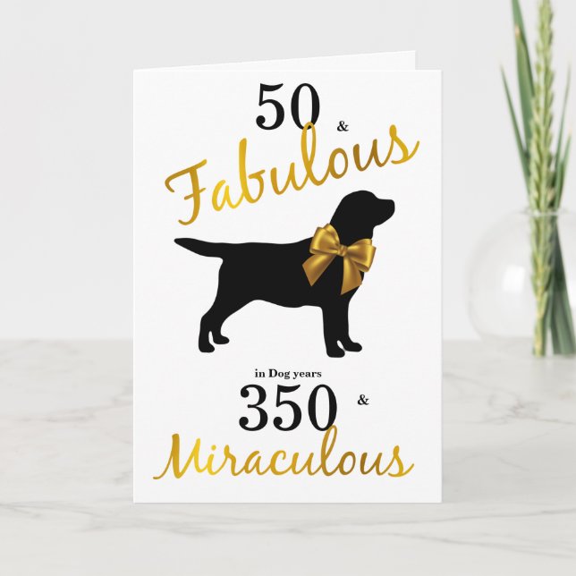 Cartão 50 e Fabuloso - Cachorro Negro Labrador de Anivers (Frente)