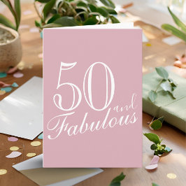Cartão 50 e Fabuloso Moderno Roscado 50º Aniversário