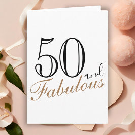 Cartão 50 e Fabuloso Roteiro Moderno Aniversário de 50 an