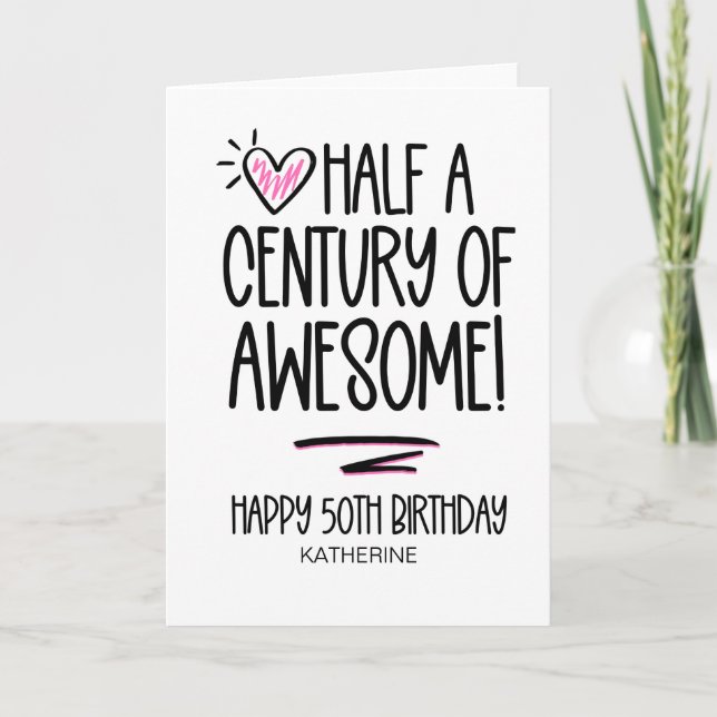 Cartão 50 Engraçados, 50 Anos Mais Velhos Para Amigo (Frente)