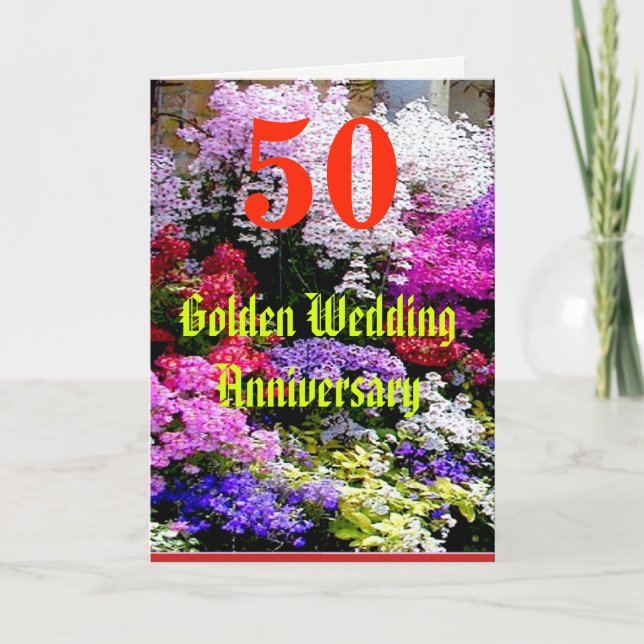 Cartão 50 Golden Wedding Anniversary with a song (Frente)