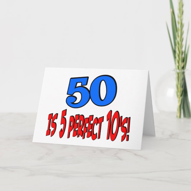 Cartão 50 is 5 perfect 10s (BLUE) (Frente)