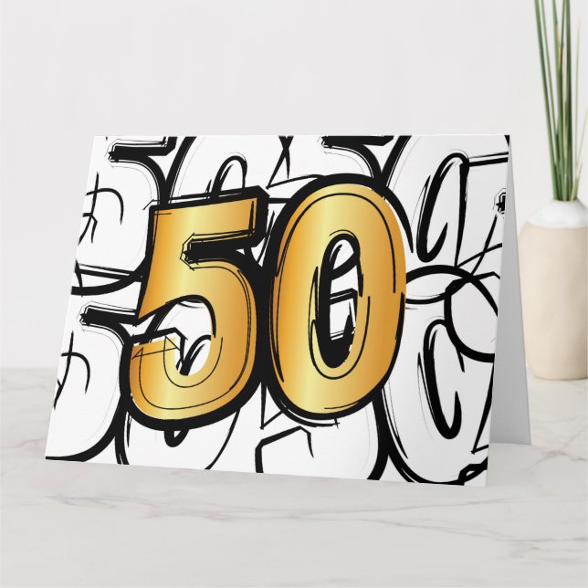 Cartão 50 jaar jubileum, abraham, sarah of trouwdag. (Frente)