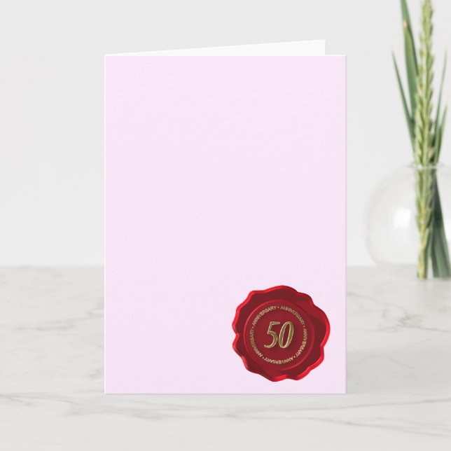 Cartão 50.o aniversário da cera vermelha (Frente)