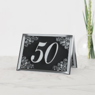 Cartão 50.o Aniversário ou Regal Prata Negra