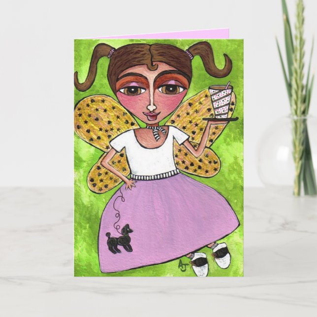 Cartão 50's Fairy & Poodle Skirt - greeting card (Frente)