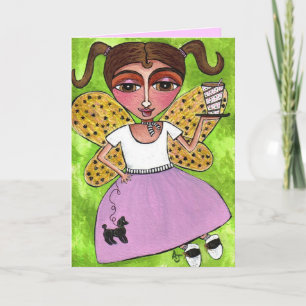 Cartão 50's Fairy & Poodle Skirt - greeting card