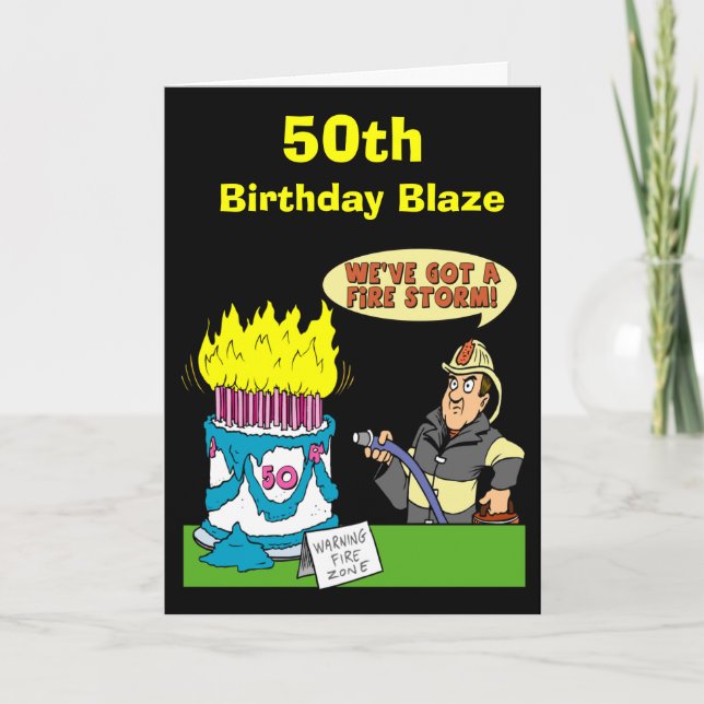 Cartão 50th Birthday Blaze Card (Frente)