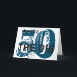 Cartão 50th Birthday, brother, blue, black, white.<br><div class="desc">A white background featuring,  black and blue text,  on this 50th birthday greeting for a brother. My Funny Mind Greetings.</div>