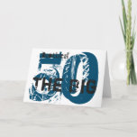 Cartão 50th Birthday, brother, blue, black, white.<br><div class="desc">A white background featuring,  black and blue text,  on this 50th birthday greeting for a brother. My Funny Mind Greetings.</div>