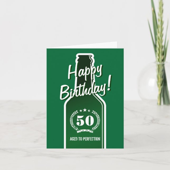 Cartão 50th Birthday card for men | Aged to perfection (Frente)
