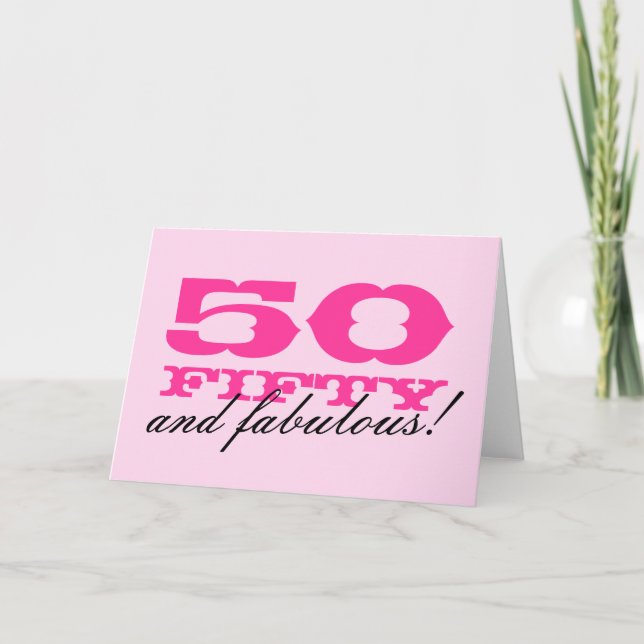 Cartão 50th Birthday card for women | 50 and fabulous! (Frente)