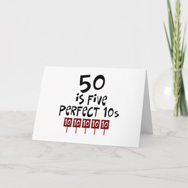 Cartão 50th birthday gifts, 50 is 5 perfect 10s! (Frente)