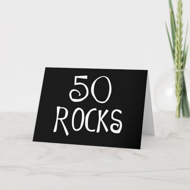 Cartão 50th birthday gifts, 50 ROCKS (Frente)