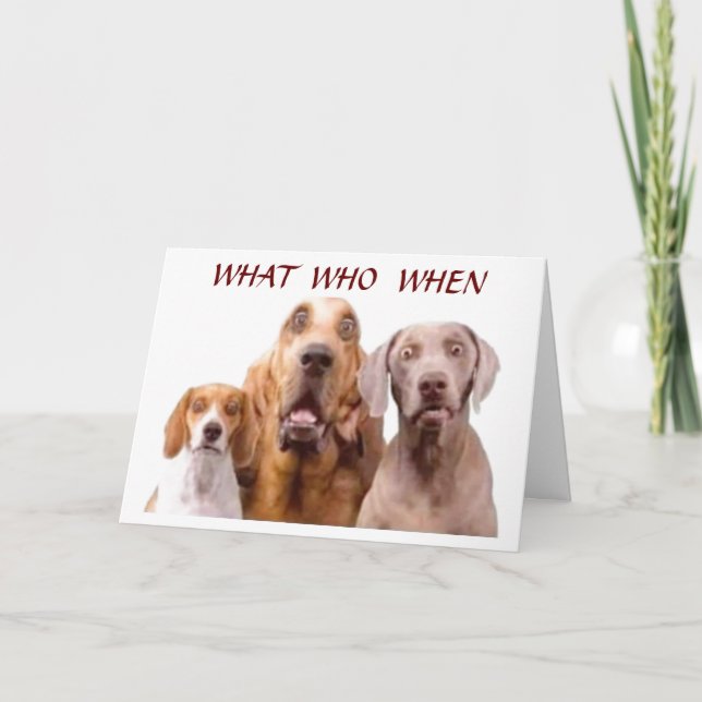 Cartão **50th** BIRTHDAY **HOW WHO WHEN???** Card (Frente)