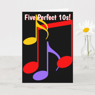 Cartão 50th Birthday Music Notes Folded Greeting Card