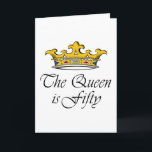 Cartão 50th birthday The Queen is 50!<br><div class="desc">50th birthday gifts. The Queen is fifty, clever woman's 50th birthday gift idea. Unique t-shirt saying & funny happy birthday cards & gift ideas. 50th birthday humor gifts for women - gifts for her. Crown avoids the Over the Hill birthday joke. Best prices & best online store for funny 50th...</div>