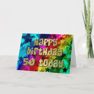 Cartão 50th Bright stars birthday card