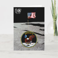 50th Years Moon Landing, insignia & American flag: